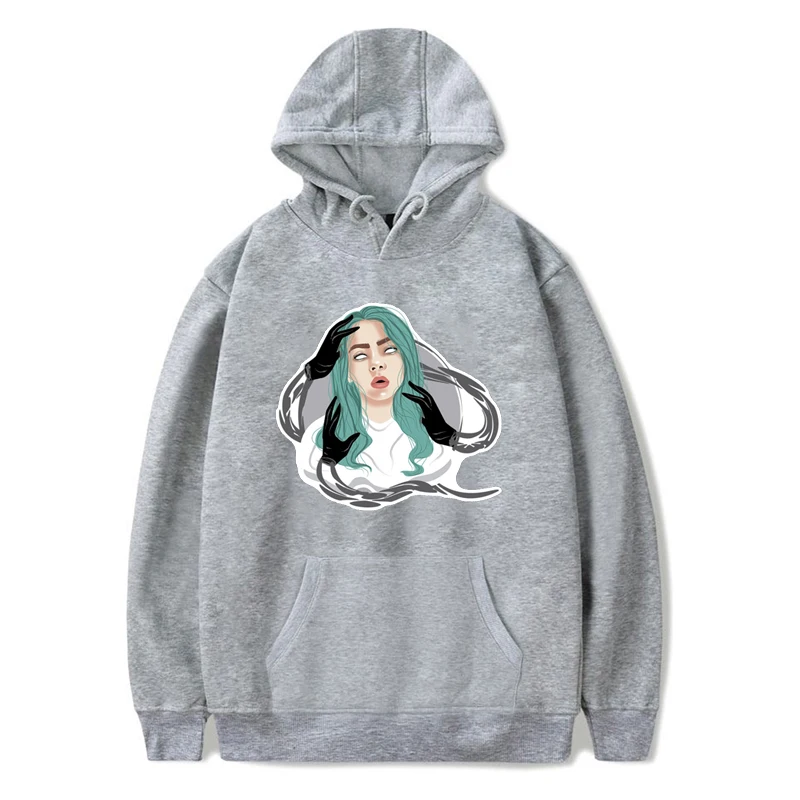 Billie eilish/толстовки с капюшоном для девочек и подростков; Повседневная Уличная одежда; бархатная зимняя толстовка с капюшоном в стиле хип-хоп; толстовка с капюшоном для детей 5-6 лет