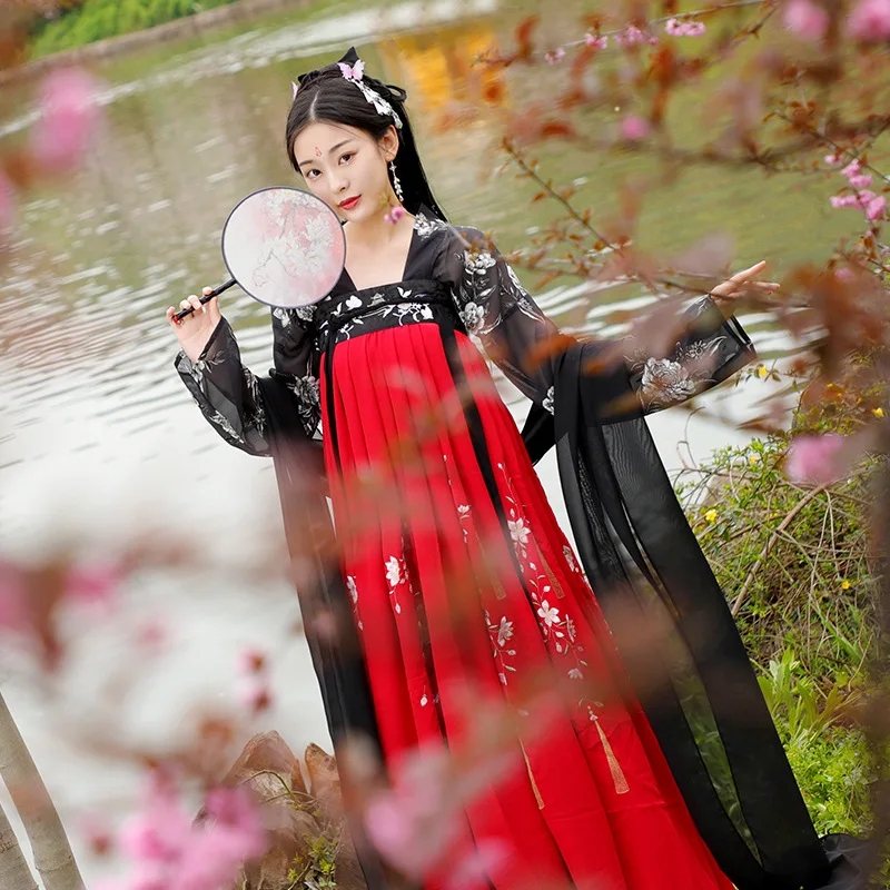 Современный женский комплект hanfu костюмы в китайском стиле женская элегантная