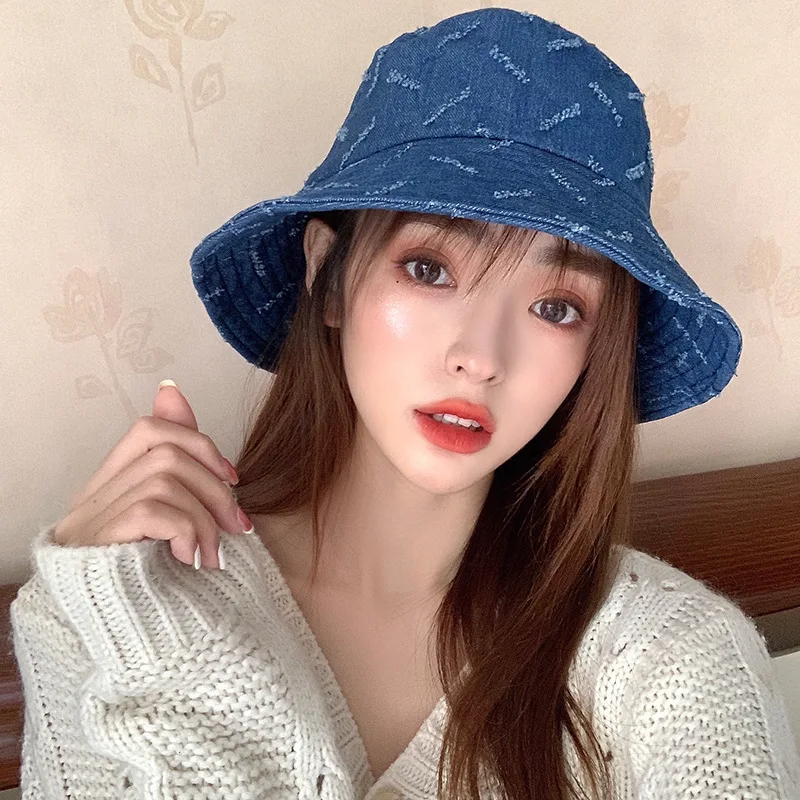 K145 Cowboy Hat Women's Bucket Hat Panama Women's Summer Visor Cap For Girls Fashion Lady Cloth Cap Basin Sunhat cowboy hats