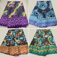 Популярный дизайн модное хлопок водорастворимые кружева ткани смесь Анкара воск вышивка Африка воск кружевная ткань для платья! AE-3679