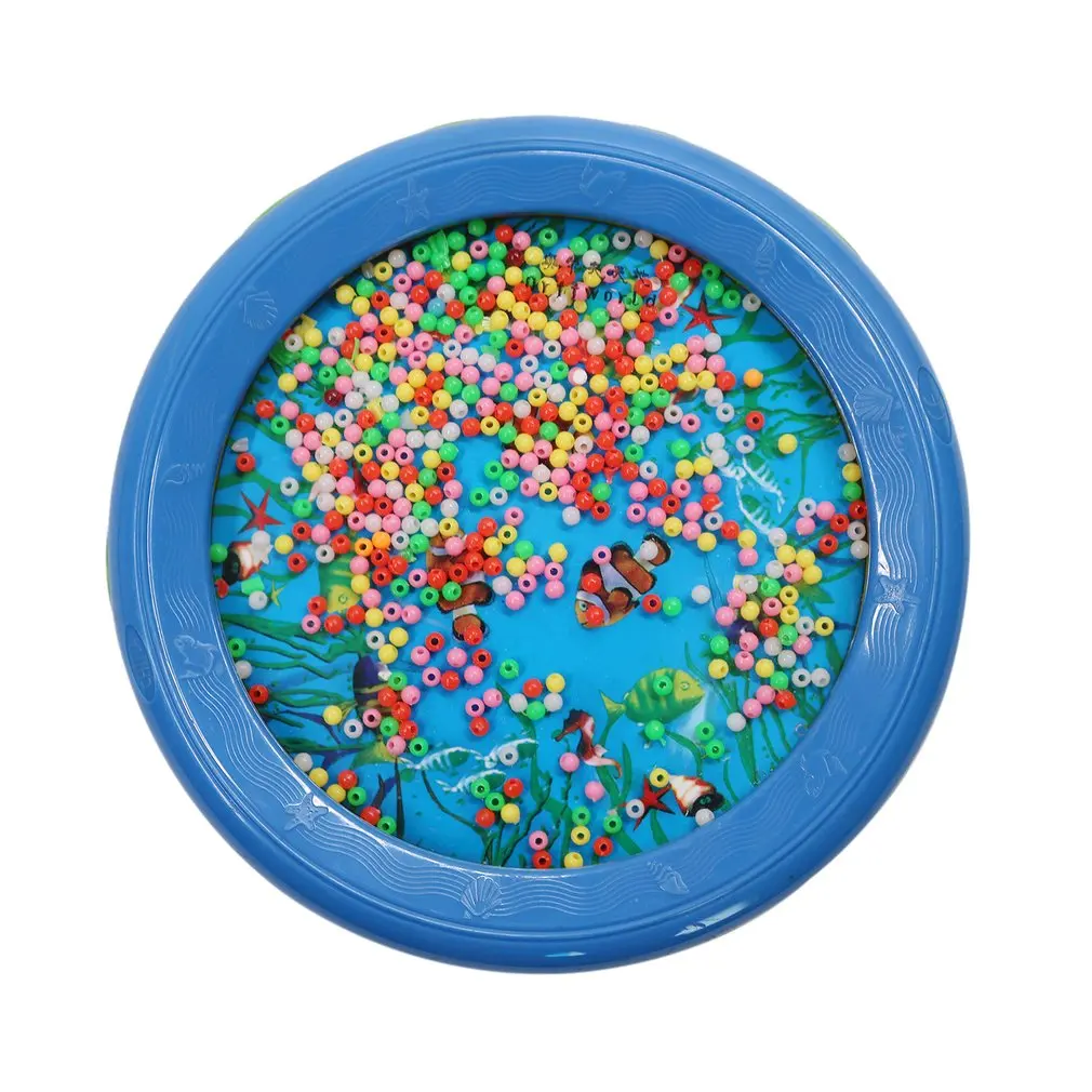 

TSAI Tambourine Ocean Wave Bead Drum Sea Sound Musical Educational Toys Attract Attention Learning Toys Gift for Child popular