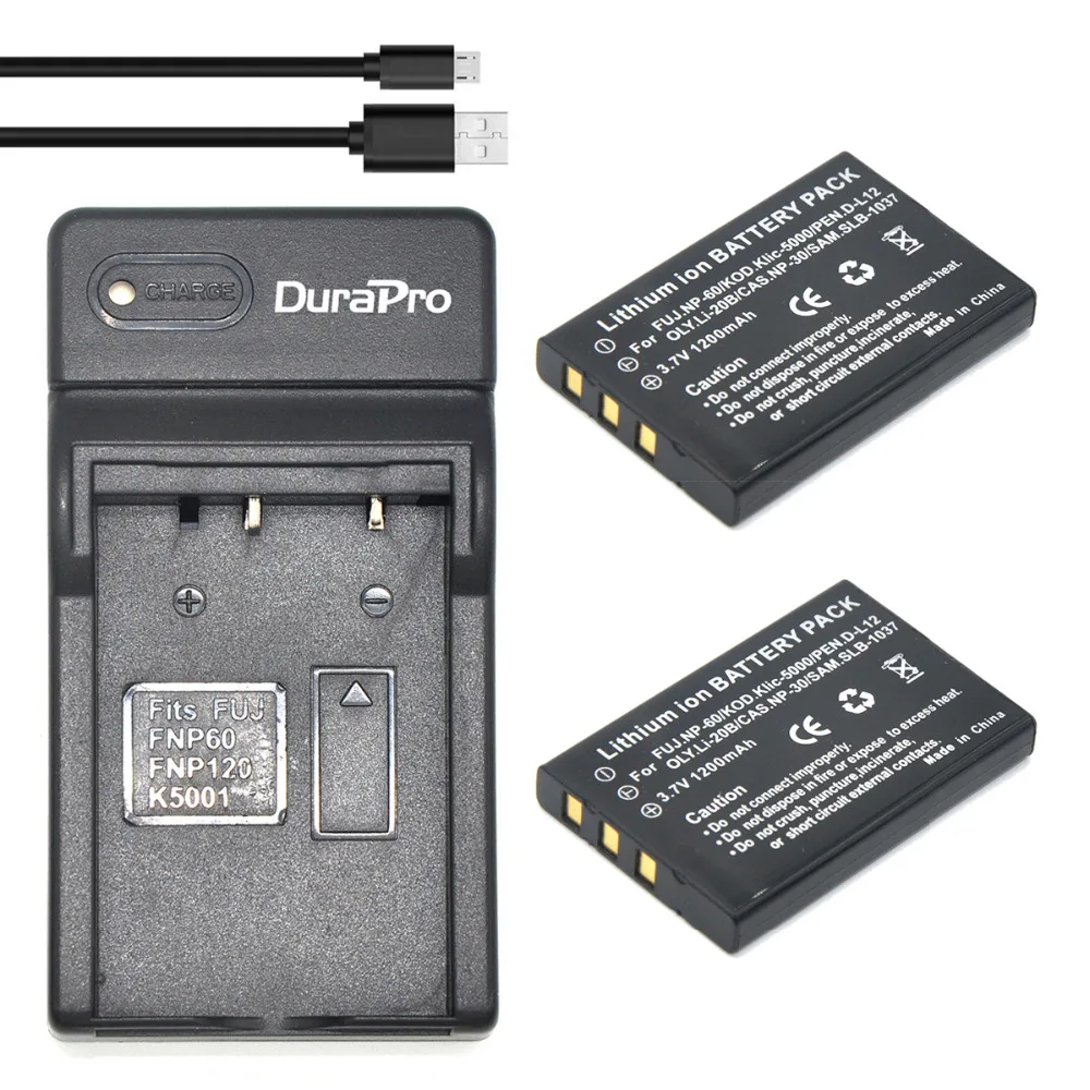 Bateria-carregador-usb-2-pe-as-1200mah-NP-60-np-60-np60-para-samsung ...