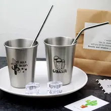 Кружки из нержавеющей стали в скандинавском стиле для замороженный сок пива кактус узор пивные чайные чашки металлическая кухонная кружка Бар поставка x