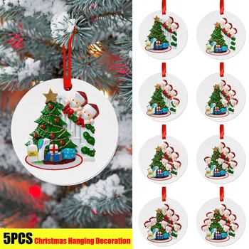 

5PC 2020 Christmas Ornaments Hanging Decoration Gift Product Personalized Family Decorating Christmas Tree Xmas Decorations