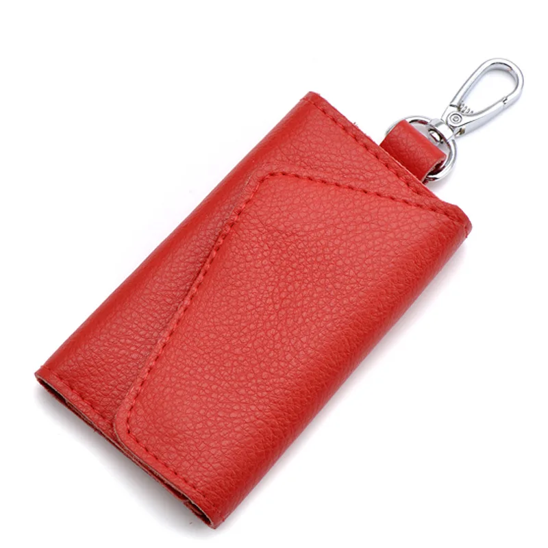 Сумка для ключей от автомобиля, Мужская многофункциональная сумка для ключей, сумка для карт - Цвет: Scarlet
