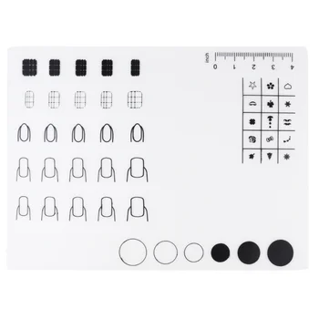 

Nails Silicone Mat Nail Art Stamping Mats Manicure Mat Nail Polish Coloring Practice Pad Nail Sticker Guide Printing Table Cover