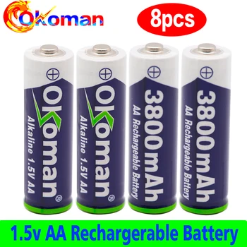 

New Tag 3800 MAH rechargeable battery AA 1.5 V. Rechargeable New Alcalinas drummey for toy light emitting diode