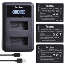 Batteries EN-EL20 EN EL20a + chargeur USB LED, pour Nikon Coolpix P1000 Nikon J1, J2, J3 Nikon1 AW1 ENEL20, 3 pièces