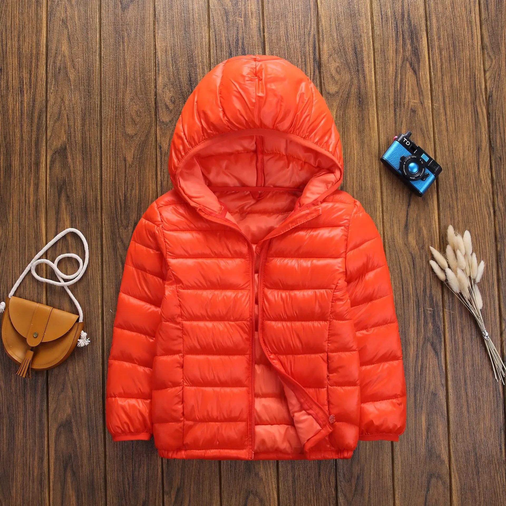 New Children's Wear Cotton-padded Clothes Down Boy Girl Child Frivolous Hooded Jacket Wholesale Long Solid Unisex O-neck Sale - Цвет: see chart