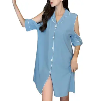 

Hot Chiffon Sexy Nightdresses Summer New Ice Silk Solid Color Short-Sleeved Strapless Sweet Cardigan Large Size Home Wear