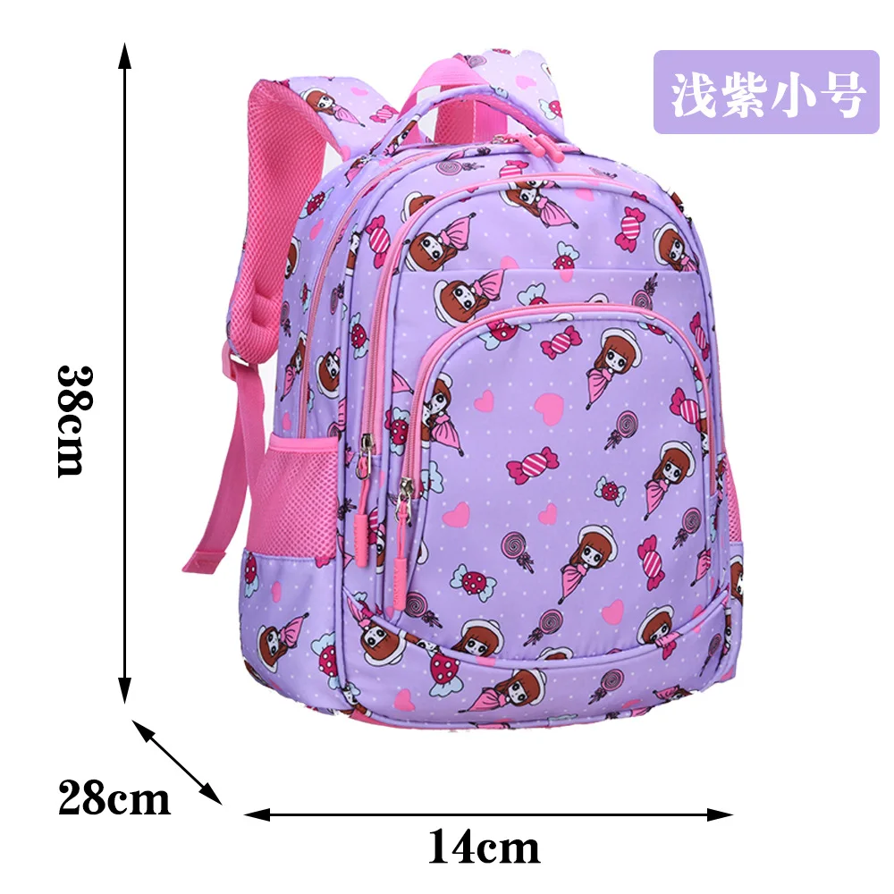 Детские школьные сумки, ортопедический рюкзак для девочек, детские рюкзаки принцессы, школьные сумки, рюкзак для начальной школы, детский Ранец, mochila - Цвет: small purple