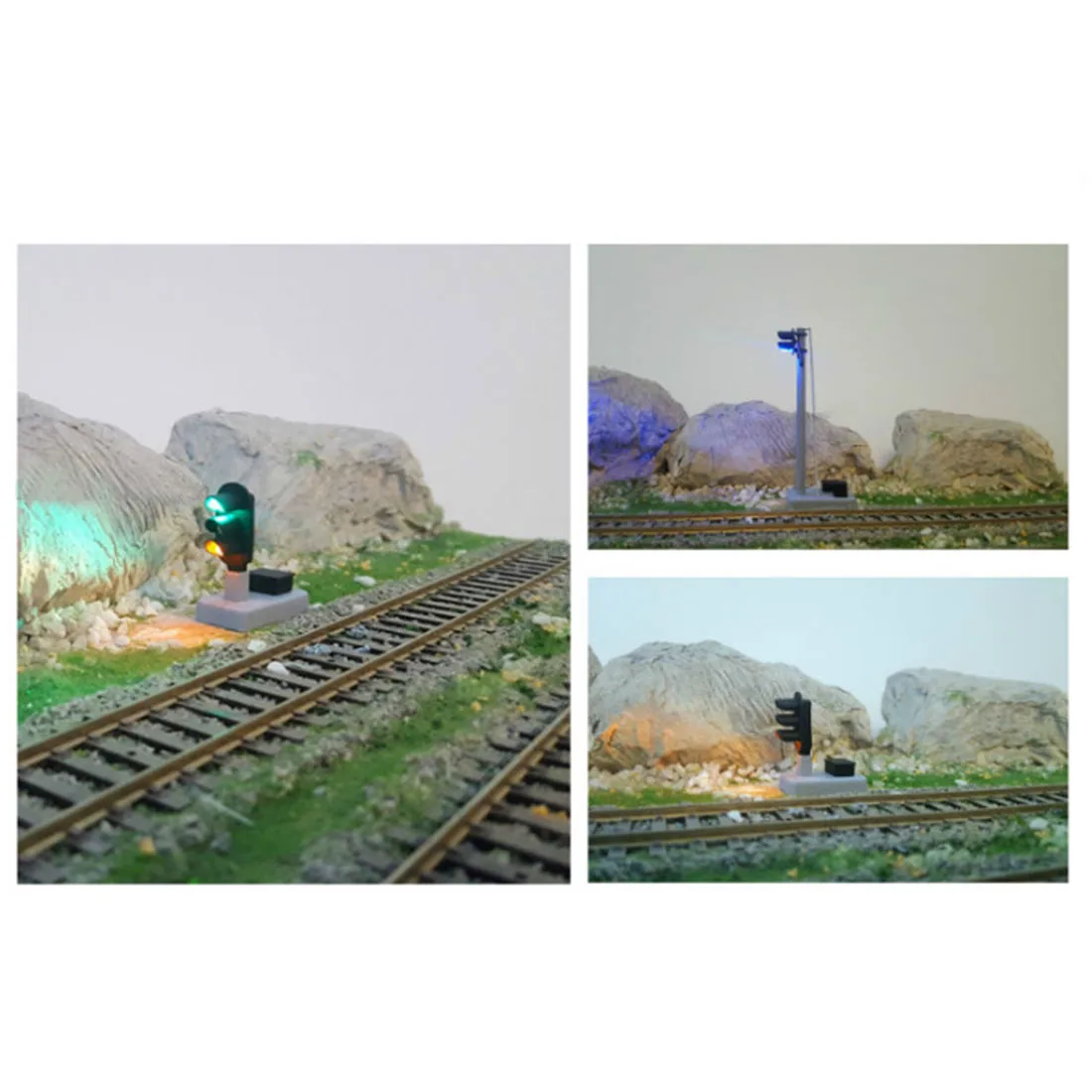 1:87 HO Scale 2 светильник дорожный песочный Настольный с высоким сигналом (включая