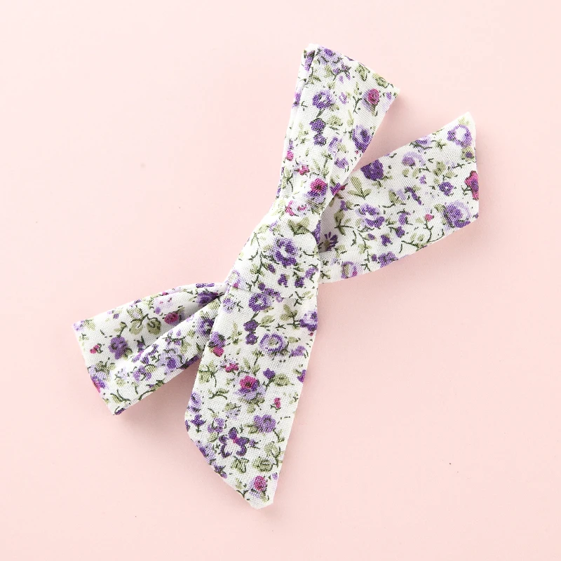 1 шт. цветочный принт хлопковая ткань бант заколки для волос детские девочек