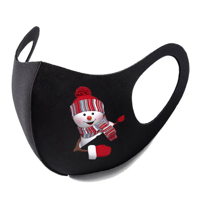 Christmas Prints Mask Adult Reusable Colorful Fabric Face Xmas Print Unisex Neutral Washable Masks Earloop Bandage Masques C