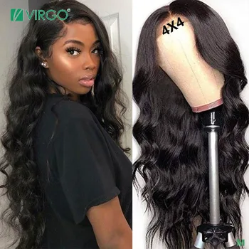 

30 Inch 4x4 Lace Closure Wigs Human Hair Brazilian Body Wave Lace Wigs for Black Women Pre Plucked with Baby Hair 150 Density