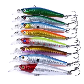 

100PCS Fishing Lures Minnow Lure 8.5G-8.5CM Hard Baits Bass Crankbait Wobblers Fishing bait Treble Hooks Tackle