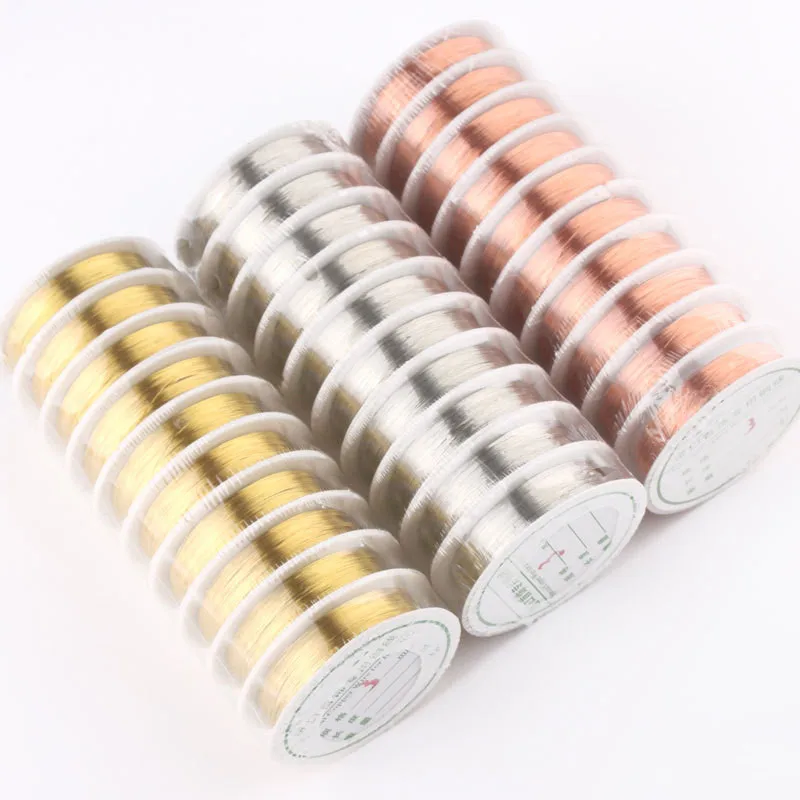 

1Roll/lot Colorfast Silver Color Copper Wire For Bracelet Necklace Jewelry DIY Accessories 0.3/0.4/0.5/0.6mm Craft Beading Wire