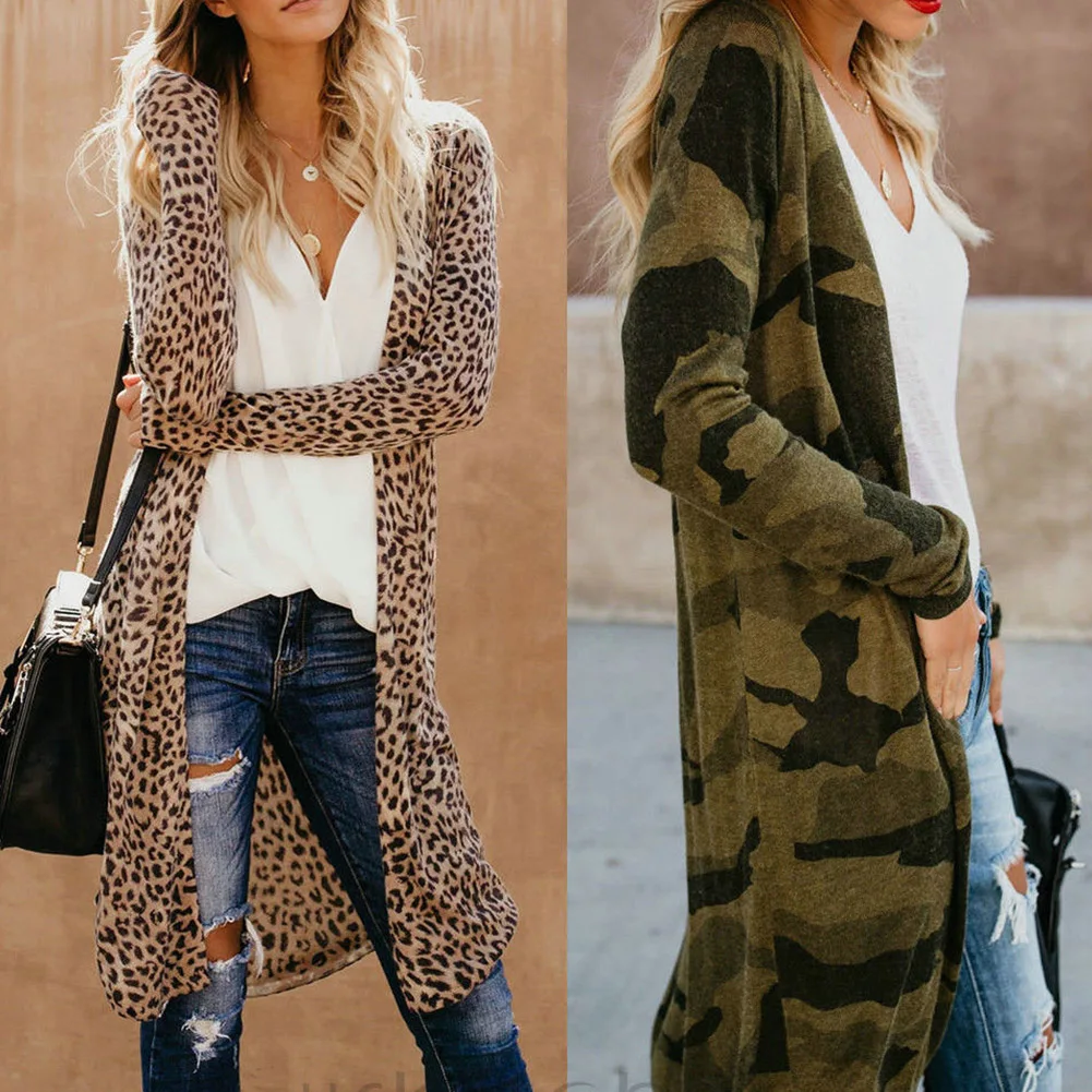 

Long Sleeve Streetwear Women Cardigan Printed Beach Open Front Daily Kimono Casual Sexy Summer Slim Fit Maxi Holiday