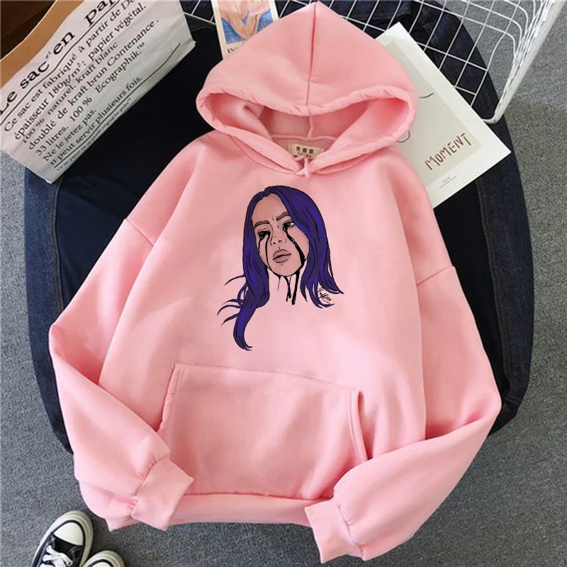 Женская толстовка Billie Eilish Bad Guy Harajuku, модная женская толстовка Ullzang в стиле хип-хоп, 90 s, графическая толстовка, уличная Толстовка - Цвет: 22