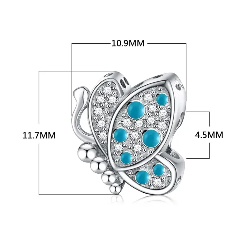 DALARAN, 925 пробы, серебро, Бабочка, прозрачный, CZ, серебро, амулеты, 925, подходит для оригинала, Pandora, браслет, изготовление, хорошее ювелирное изделие для женщин, подарок