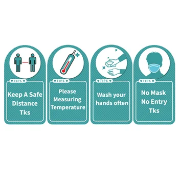 

4pcs Durable Acrylic Sign Wall Sticker Creative Acrylic Warm Reminder Sign Acrylic Wall Decal for Public Place