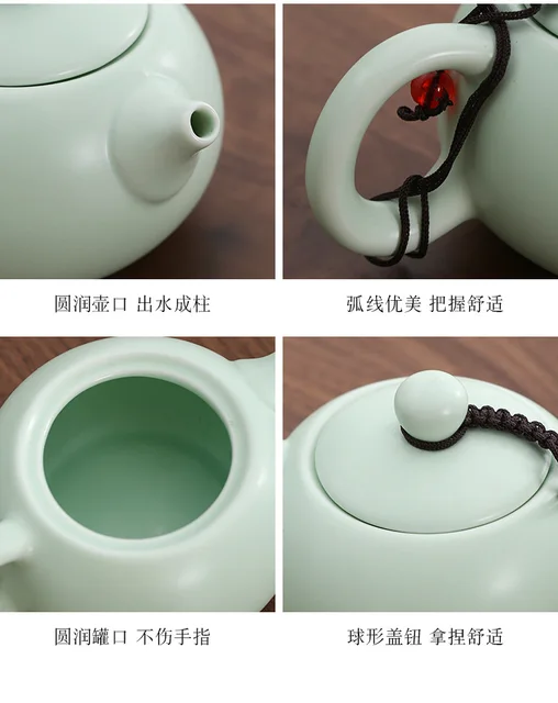 FUNZE Portable Travel Tea Set Matte Kung Fu Ceramics One Pot Four Cups  Office Business Real Estate Gifts