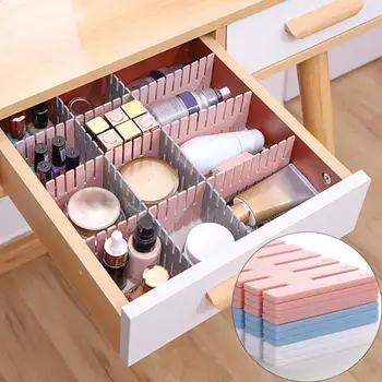 

4Pcs DIY Plastic Drawer Separator Divider Partition Storage Organizer Clapboard