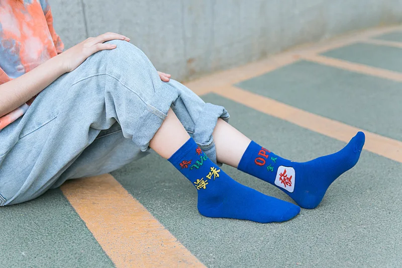 Harajuku носки для женщин с рисунками зверей из мультфильмов детские носки с принтом с пандой Гольфы китайского личность смешная футболка колготки Чулочно-носочные изделия Для женщин высокое х/б носки 5 пар/компл