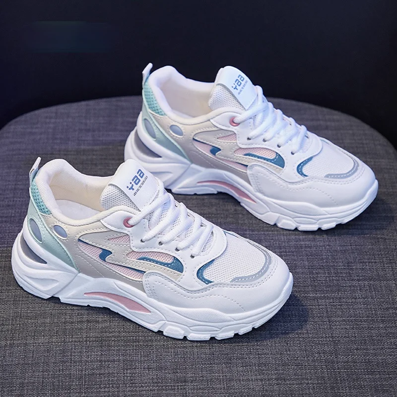 2021 Women's Fashion Platform Sports Shoes Women's Shoes Casual Shoes Chunky White Vulcanized Sports Shoes Shopping Basket Femme