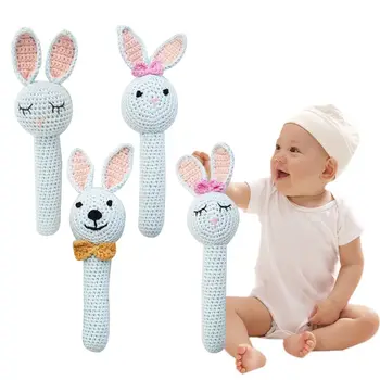 

Baby Crochet Bunny Rattle DIY Chewing Teething Nursing Soother Infant Molar Toy