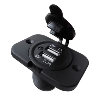 

1PC 12V Dual USB Charger Power Socket Outlet Plug Panel Mount Boat Truck Auto