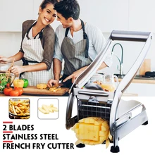 В продаже нож для картошки фри из нержавеющей стали картофельные чипы делая Фрукты овощной измельчитель с 2 лезвиями прибор для домашнего бара