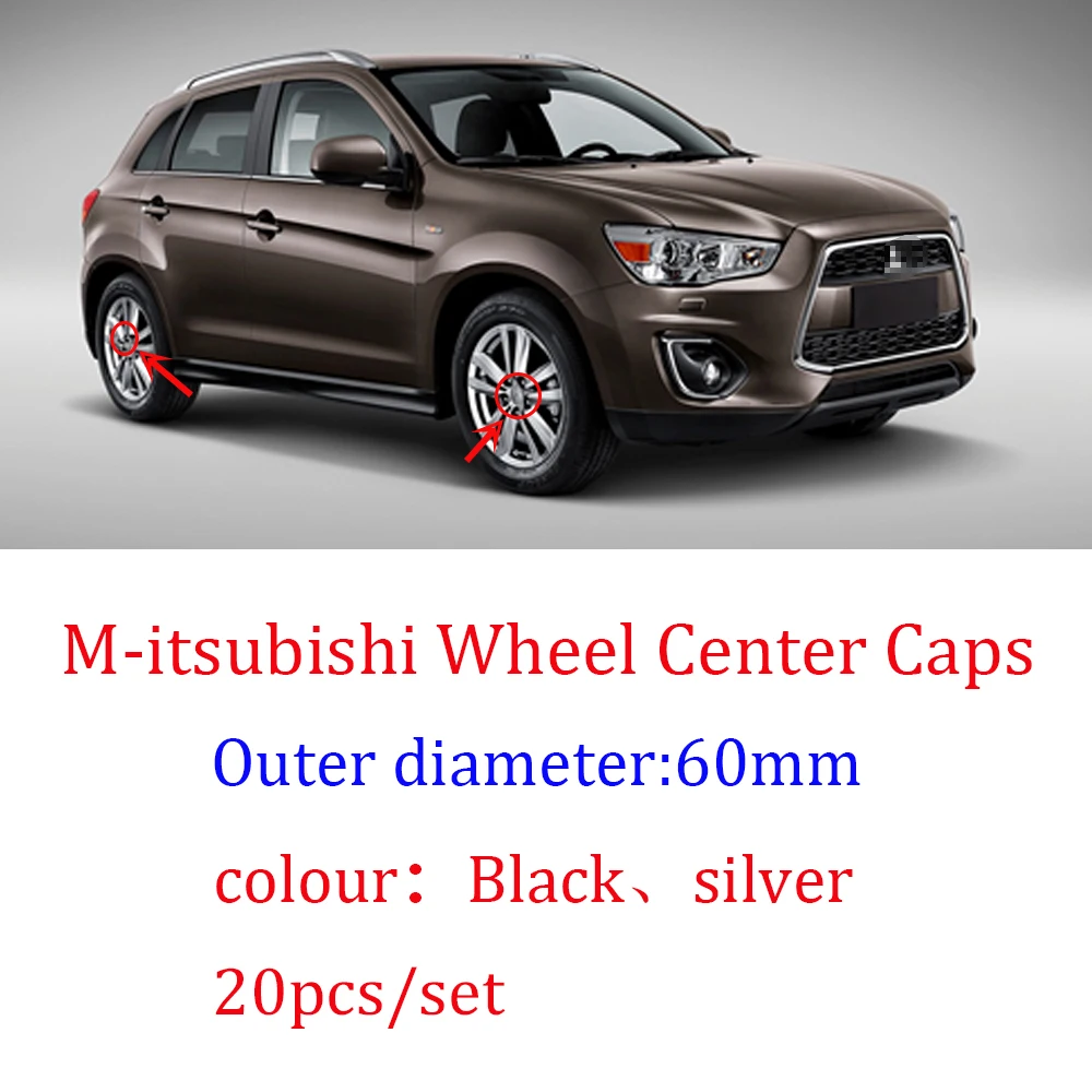 20 pcs 60mm Car Wheel Center Hub Caps Rim Hubcap Badge Covers For Mitsubishis ASX Lancer Pajero Outlander L200 EVO | Автомобили и