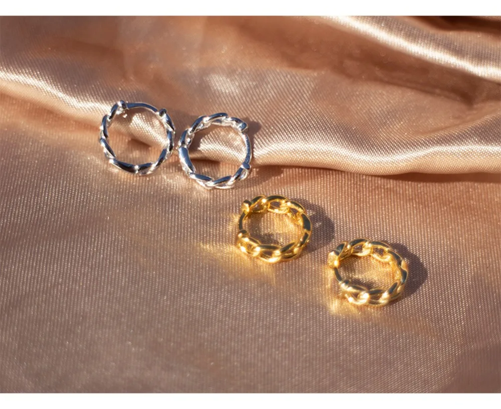 Серьги из стерлингового серебра 925 пробы, персонализированная цепочка, дизайн, крученое кольцо для ушей, Ушная кость, Пряжка для ушей, Трендовое, литературное, для мальчиков, девочек, Серебряное ухо, еврей