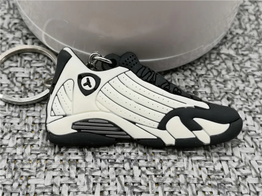 Мини брелок экзотические Jordan 14 ретро обуви ключевая цепь Для мужчин и Для женщин детские подарочные брелки на баскетбольных кроссовок ключ держатель Porte Clef