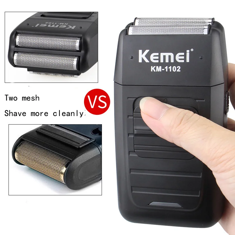 Kemei электробритва для мужчин триммер для бороды машинка для стрижки волос Водонепроницаемая возвратно-поступательная бритва USB Перезаряжаемый триммер для лица 5