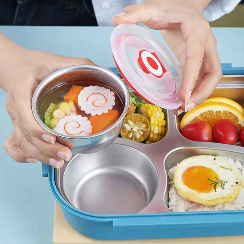 Cute Bento Lunch Box for Kids School Children Microwavable Stainless Steel Kindergarten Children's Bread Sandwich Food Box
