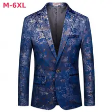 Деловой повседневный мужской блейзер роскошный однобортный вечерние спортивные пиджаки для выпускного Мужчины Плюс Размер 6xl Модный повседневный приталенный мужской блейзер