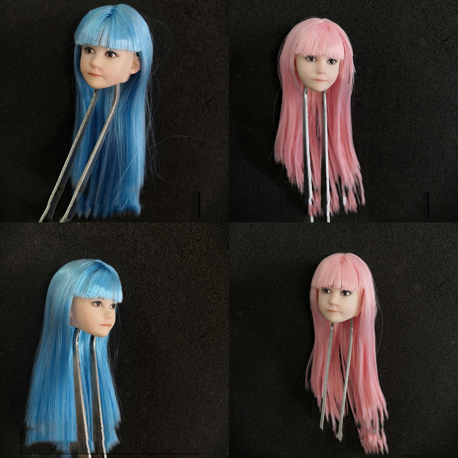 Blue 1:6 Scale Woman Hair Wig For 12/" Female Head Sculpting BJD Dolls