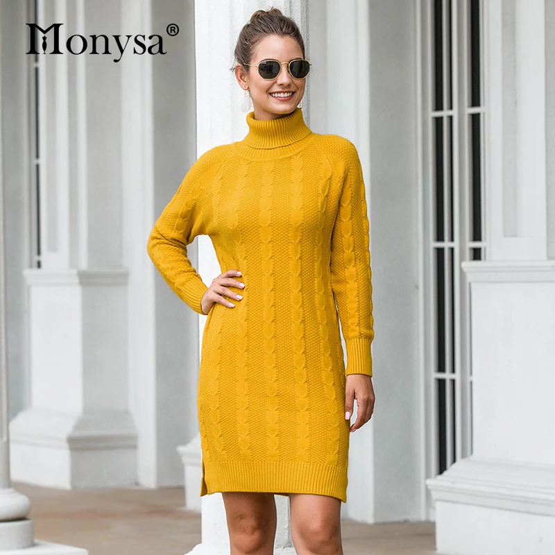 sweater dress yellow