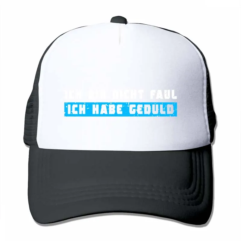 Ich bin nicht faul ich habe Geduld немецкий им не ленивый им больной ленивый язвительный немецкий текст бейсболка для мужчин и женщин Дальнобойщик шапки - Цвет: 4-Black