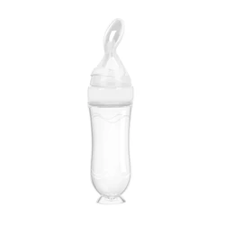 Silicone Baby Feeding Bottle with Squeeze Spoon Attachment (TD1119I)