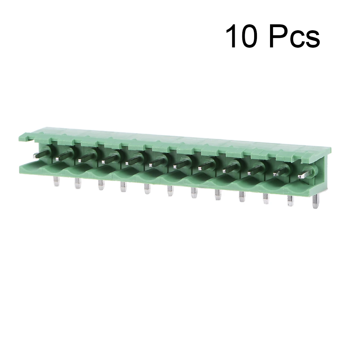 

uxcell 10Pcs AC 300V 15A 5.08mm Pitch 12P Flat Angle Needle Seat Insert-In PCB Terminal Block Connector