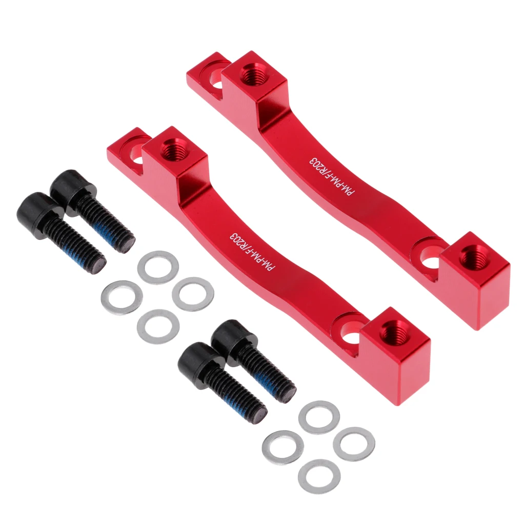 2 Pieces 203mm MTB Mountain Road Bicycle Bike Front & Rear Disc Brake Mount Adaptor Mounting Bracket - Various Colors