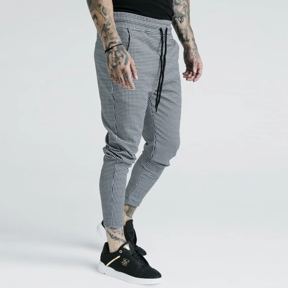 Mens Joggers Casual Skinny Plaid Pants Men Autumn Sweatpants Bottom Trousers Streetwear Brand Clothing Track Jogger Joggers Men