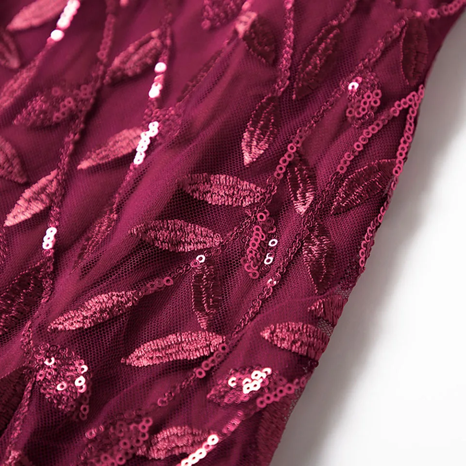 Dressv модное вечернее платье Дешевые бордовый Русалка длиной в Пол платье тюль без рукавов Аппликации длинное вечернее платье