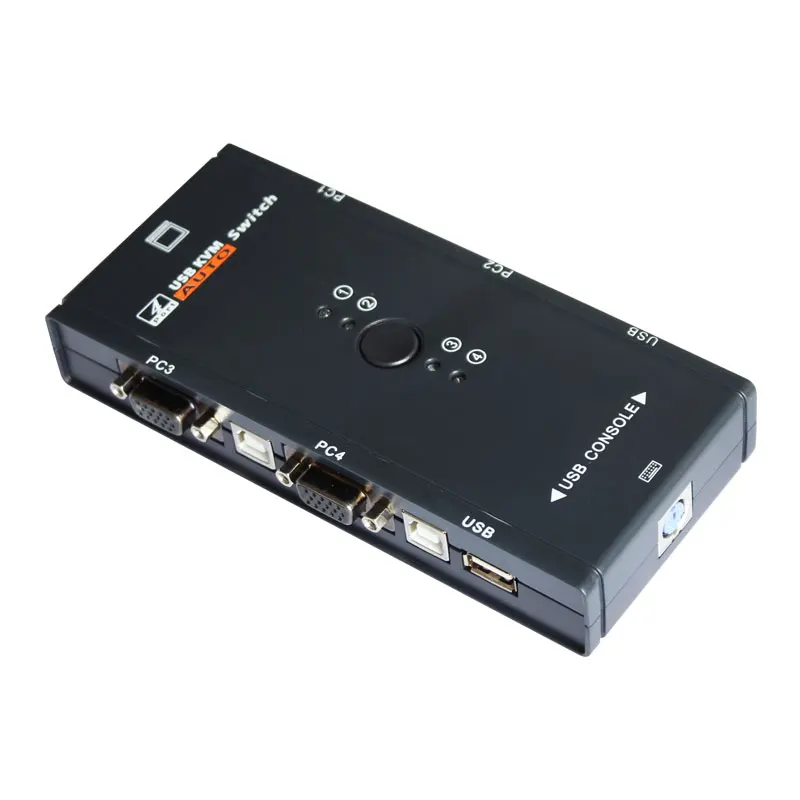 AMS KVM V4 VGA коммутатор 4 порта вход USB 2,0 VGA разветвитель Мышь Клавиатура коммутатор для нескольких экранов