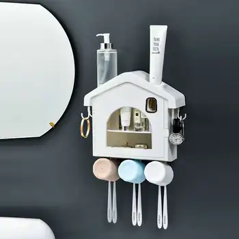 

Anti-Bacteria Toothbrush Sterilizer Automatic Squeezers Dispenser Holder Smart Induction Home Bathroom Nail-free installation