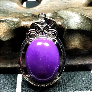 

Genuine Natural Purple Phosphosiderite Pendant For Woman Lady Man Crystal 17x13mm Oval Beads Silver Stone Fashion Jewelry AAAAA