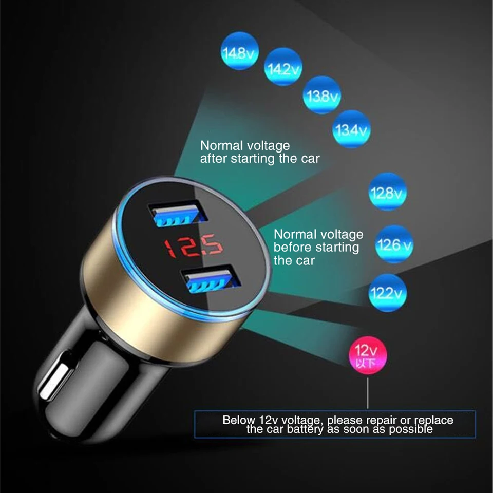 5V 3.1A автомобильное зарядное устройство Быстрая зарядка двойной USB подходит для всех мобильных телефонов и автомобилей адаптер питания для автотранспортного средства розетка телефон USB зарядное устройство